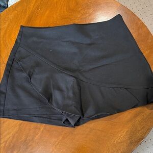 Zara black faux wrap skort